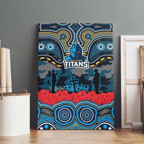 ANZAC Day Gold Coast Titans Canvas Wall Art Military Memorial Aboriginal Indigenous Art
