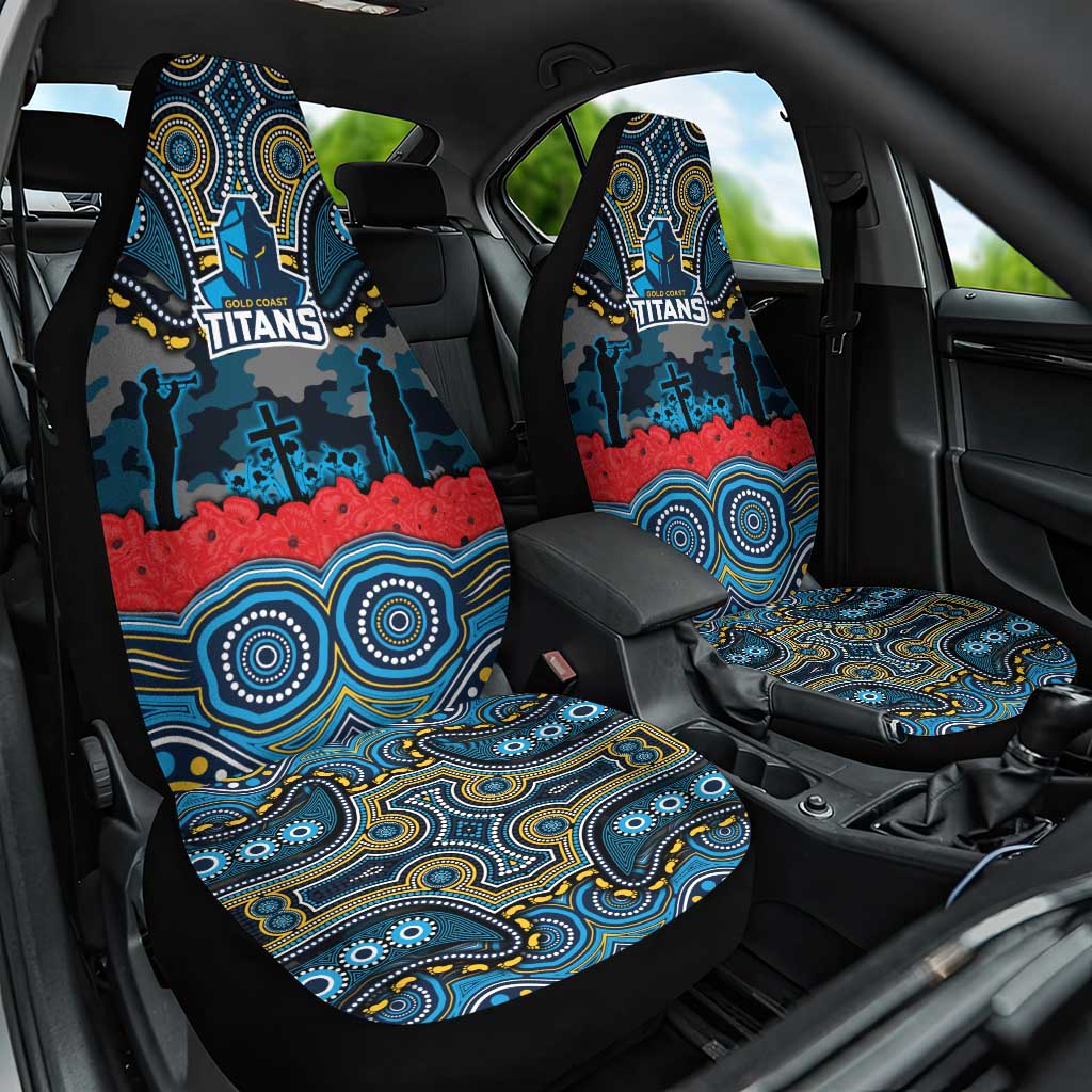 ANZAC Day Gold Coast Titans Car Seat Cover Military Memorial Aboriginal Indigenous Art