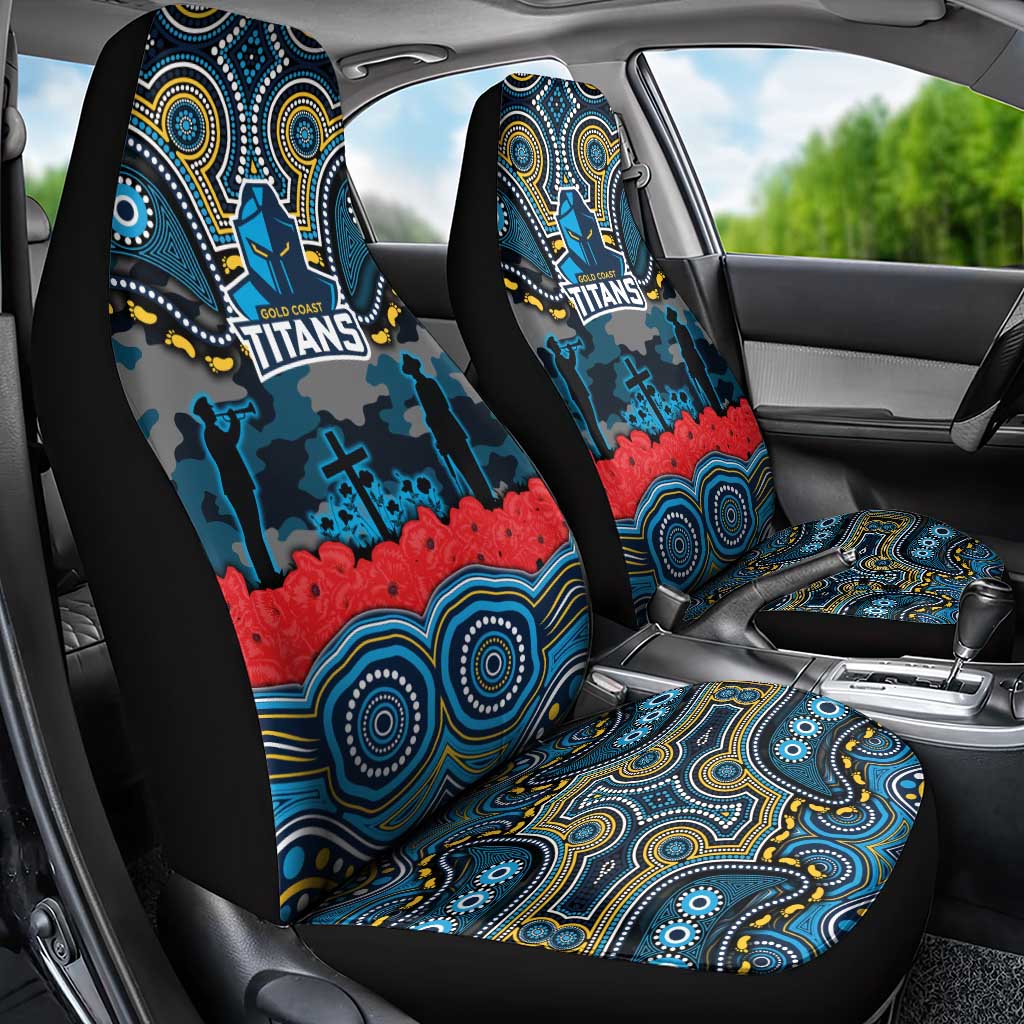 ANZAC Day Gold Coast Titans Car Seat Cover Military Memorial Aboriginal Indigenous Art
