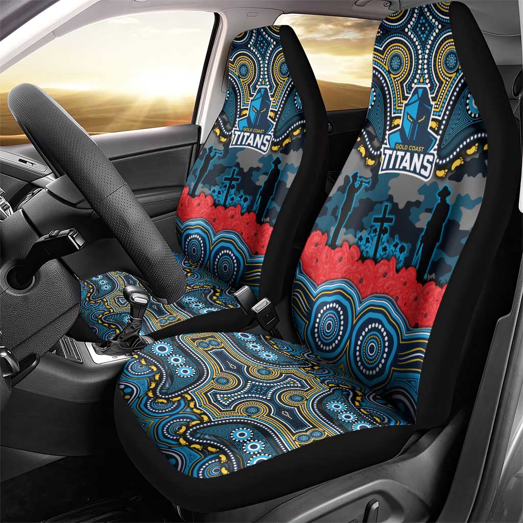 ANZAC Day Gold Coast Titans Car Seat Cover Military Memorial Aboriginal Indigenous Art