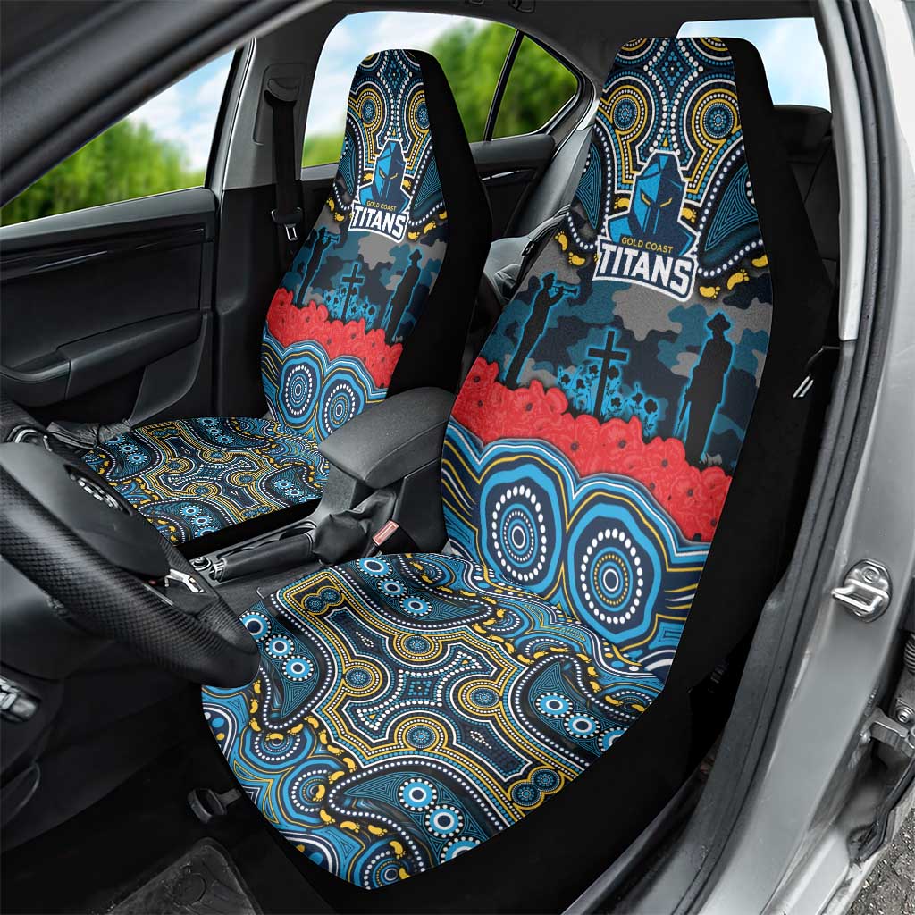 ANZAC Day Gold Coast Titans Car Seat Cover Military Memorial Aboriginal Indigenous Art