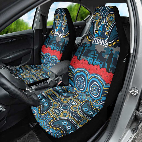ANZAC Day Gold Coast Titans Car Seat Cover Military Memorial Aboriginal Indigenous Art