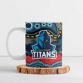 ANZAC Day Gold Coast Titans Ceramic Mug Military Memorial Aboriginal Indigenous Art
