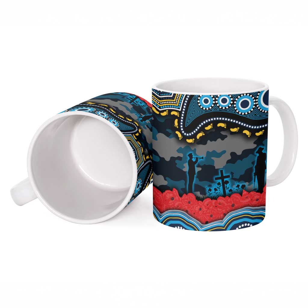 ANZAC Day Gold Coast Titans Ceramic Mug Military Memorial Aboriginal Indigenous Art