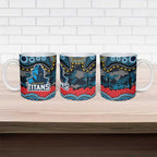 ANZAC Day Gold Coast Titans Ceramic Mug Military Memorial Aboriginal Indigenous Art