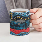 ANZAC Day Gold Coast Titans Ceramic Mug Military Memorial Aboriginal Indigenous Art