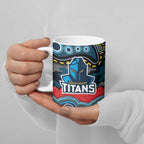 ANZAC Day Gold Coast Titans Ceramic Mug Military Memorial Aboriginal Indigenous Art