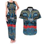 ANZAC Day Gold Coast Titans Couples Matching Tank Maxi Dress and Hawaiian Shirt Military Memorial Aboriginal Indigenous Art