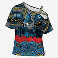 ANZAC Day Gold Coast Titans Cross Shoulder Shirt Military Memorial Aboriginal Indigenous Art