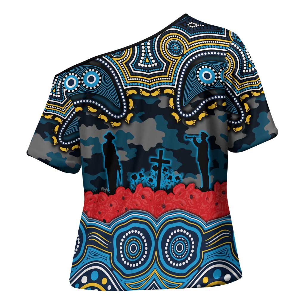 ANZAC Day Gold Coast Titans Cross Shoulder Shirt Military Memorial Aboriginal Indigenous Art