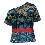 ANZAC Day Gold Coast Titans Cross Shoulder Shirt Military Memorial Aboriginal Indigenous Art