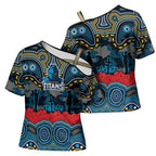 ANZAC Day Gold Coast Titans Cross Shoulder Shirt Military Memorial Aboriginal Indigenous Art