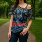ANZAC Day Gold Coast Titans Cross Shoulder Shirt Military Memorial Aboriginal Indigenous Art