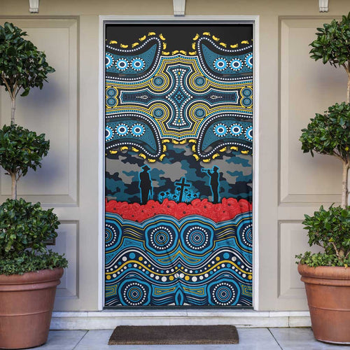 ANZAC Day Gold Coast Titans Door Cover Military Memorial Aboriginal Indigenous Art