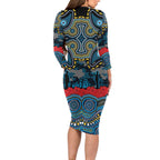 ANZAC Day Gold Coast Titans Family Matching Long Sleeve Bodycon Dress and Hawaiian Shirt Military Memorial Aboriginal Indigenous Art