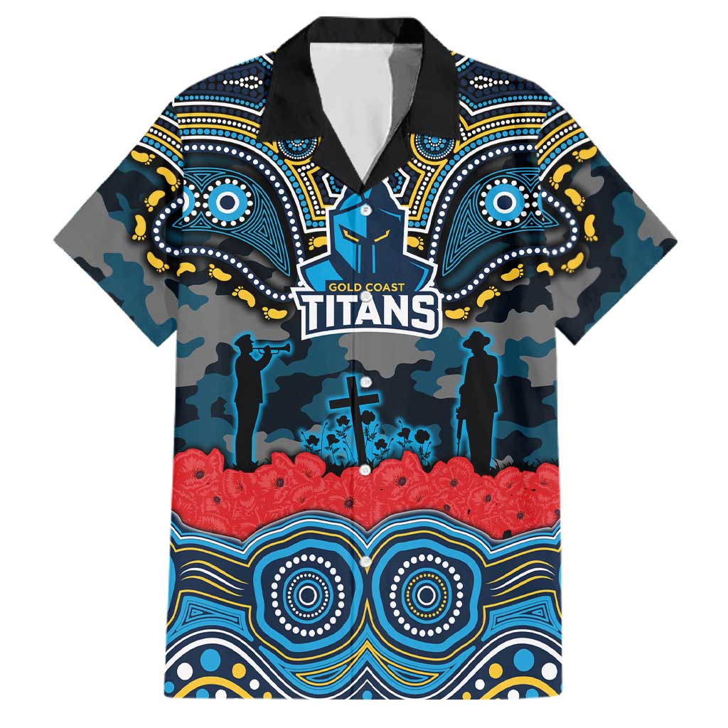 ANZAC Day Gold Coast Titans Family Matching Mermaid Dress and Hawaiian Shirt Military Memorial Aboriginal Indigenous Art