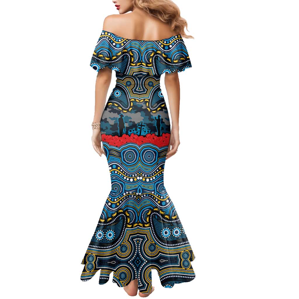 ANZAC Day Gold Coast Titans Family Matching Mermaid Dress and Hawaiian Shirt Military Memorial Aboriginal Indigenous Art