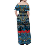 ANZAC Day Gold Coast Titans Family Matching Off Shoulder Maxi Dress and Hawaiian Shirt Military Memorial Aboriginal Indigenous Art