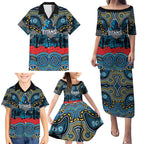 ANZAC Day Gold Coast Titans Family Matching Puletasi and Hawaiian Shirt Military Memorial Aboriginal Indigenous Art
