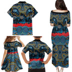 ANZAC Day Gold Coast Titans Family Matching Puletasi and Hawaiian Shirt Military Memorial Aboriginal Indigenous Art