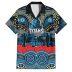 ANZAC Day Gold Coast Titans Family Matching Puletasi and Hawaiian Shirt Military Memorial Aboriginal Indigenous Art