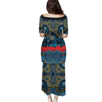 ANZAC Day Gold Coast Titans Family Matching Puletasi and Hawaiian Shirt Military Memorial Aboriginal Indigenous Art
