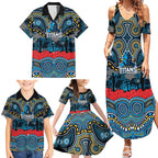 ANZAC Day Gold Coast Titans Family Matching Summer Maxi Dress and Hawaiian Shirt Military Memorial Aboriginal Indigenous Art