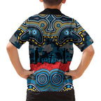 ANZAC Day Gold Coast Titans Family Matching Summer Maxi Dress and Hawaiian Shirt Military Memorial Aboriginal Indigenous Art
