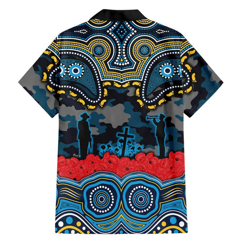 ANZAC Day Gold Coast Titans Family Matching Summer Maxi Dress and Hawaiian Shirt Military Memorial Aboriginal Indigenous Art