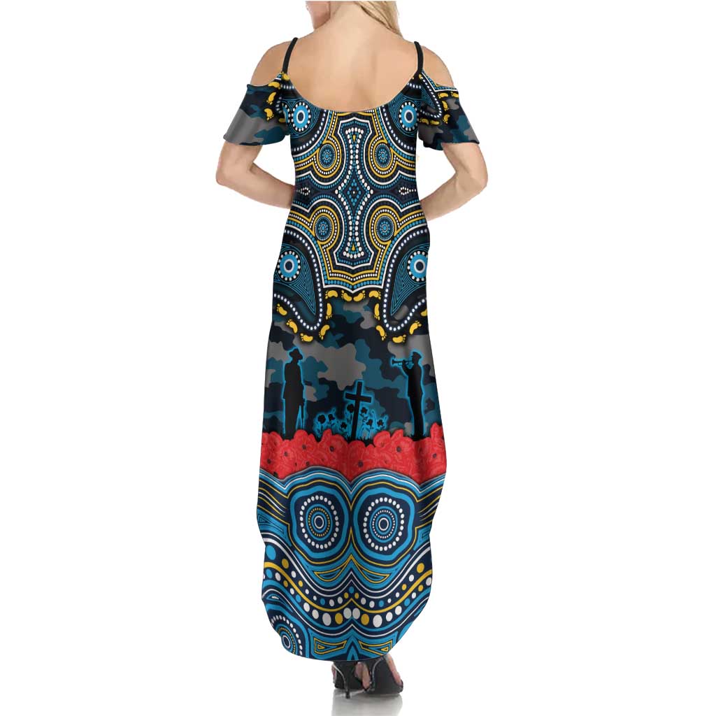 ANZAC Day Gold Coast Titans Family Matching Summer Maxi Dress and Hawaiian Shirt Military Memorial Aboriginal Indigenous Art