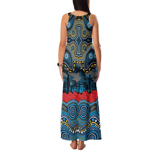 ANZAC Day Gold Coast Titans Family Matching Tank Maxi Dress and Hawaiian Shirt Military Memorial Aboriginal Indigenous Art