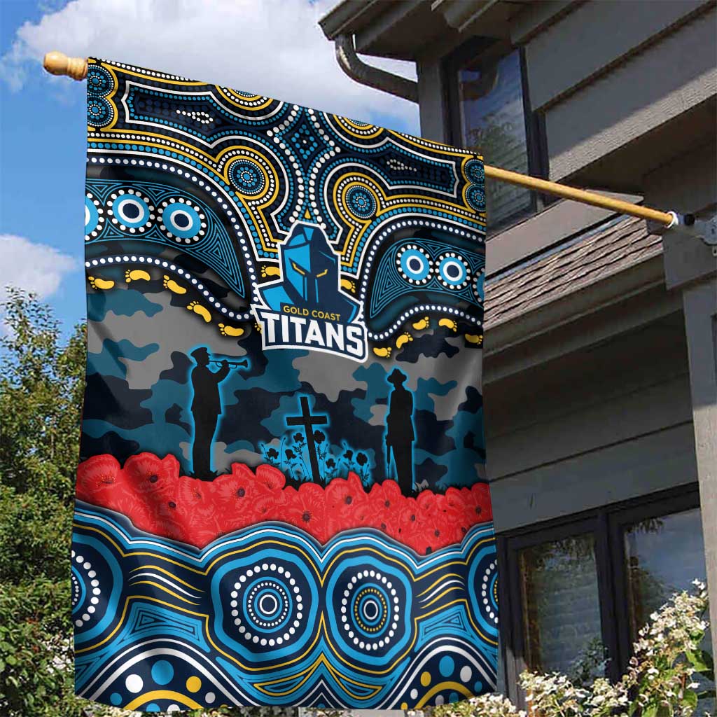 ANZAC Day Gold Coast Titans Garden Flag Military Memorial Aboriginal Indigenous Art