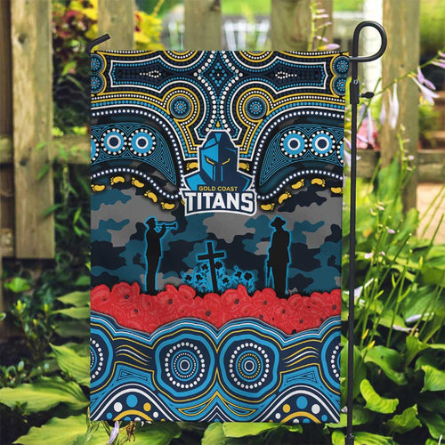 ANZAC Day Gold Coast Titans Garden Flag Military Memorial Aboriginal Indigenous Art