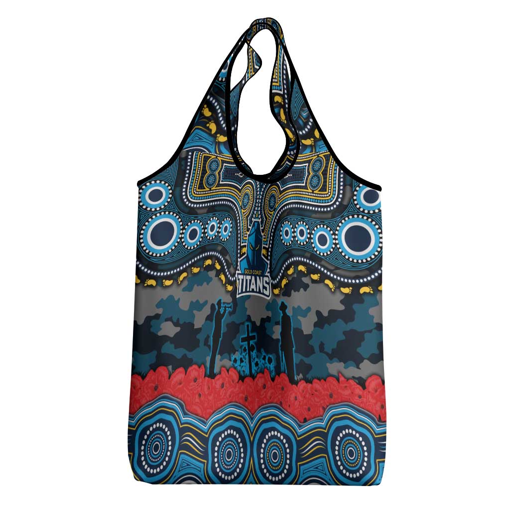 ANZAC Day Gold Coast Titans Grocery Bag Military Memorial Aboriginal Indigenous Art