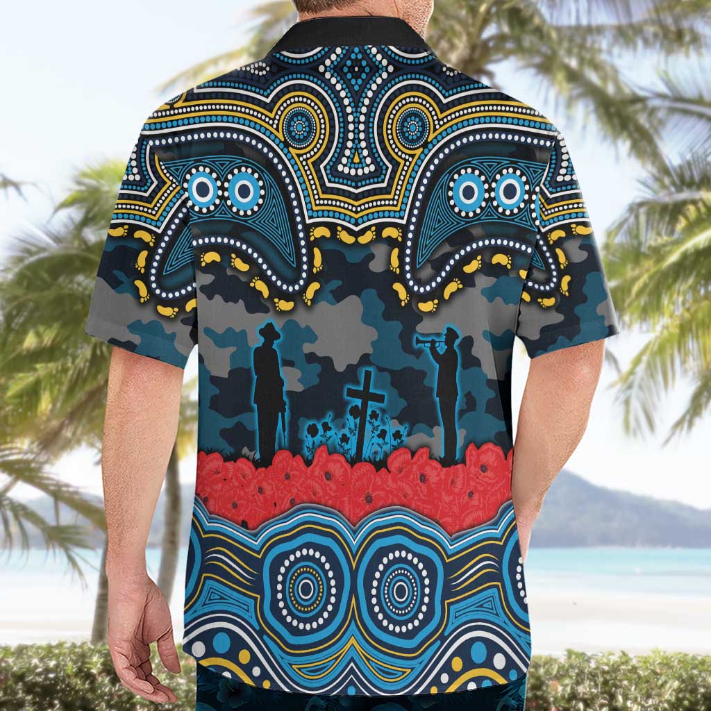 ANZAC Day Gold Coast Titans Hawaiian Shirt Military Memorial Aboriginal Indigenous Art