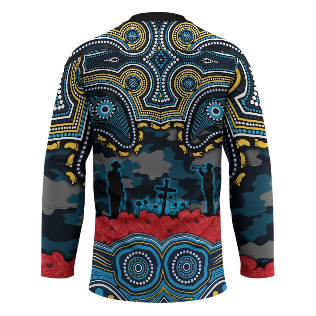 ANZAC Day Gold Coast Titans Hockey Jersey Military Memorial Aboriginal Indigenous Art