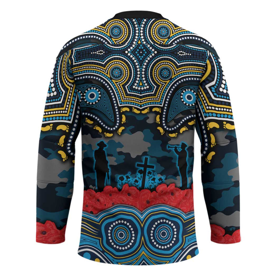 ANZAC Day Gold Coast Titans Hockey Jersey Military Memorial Aboriginal Indigenous Art