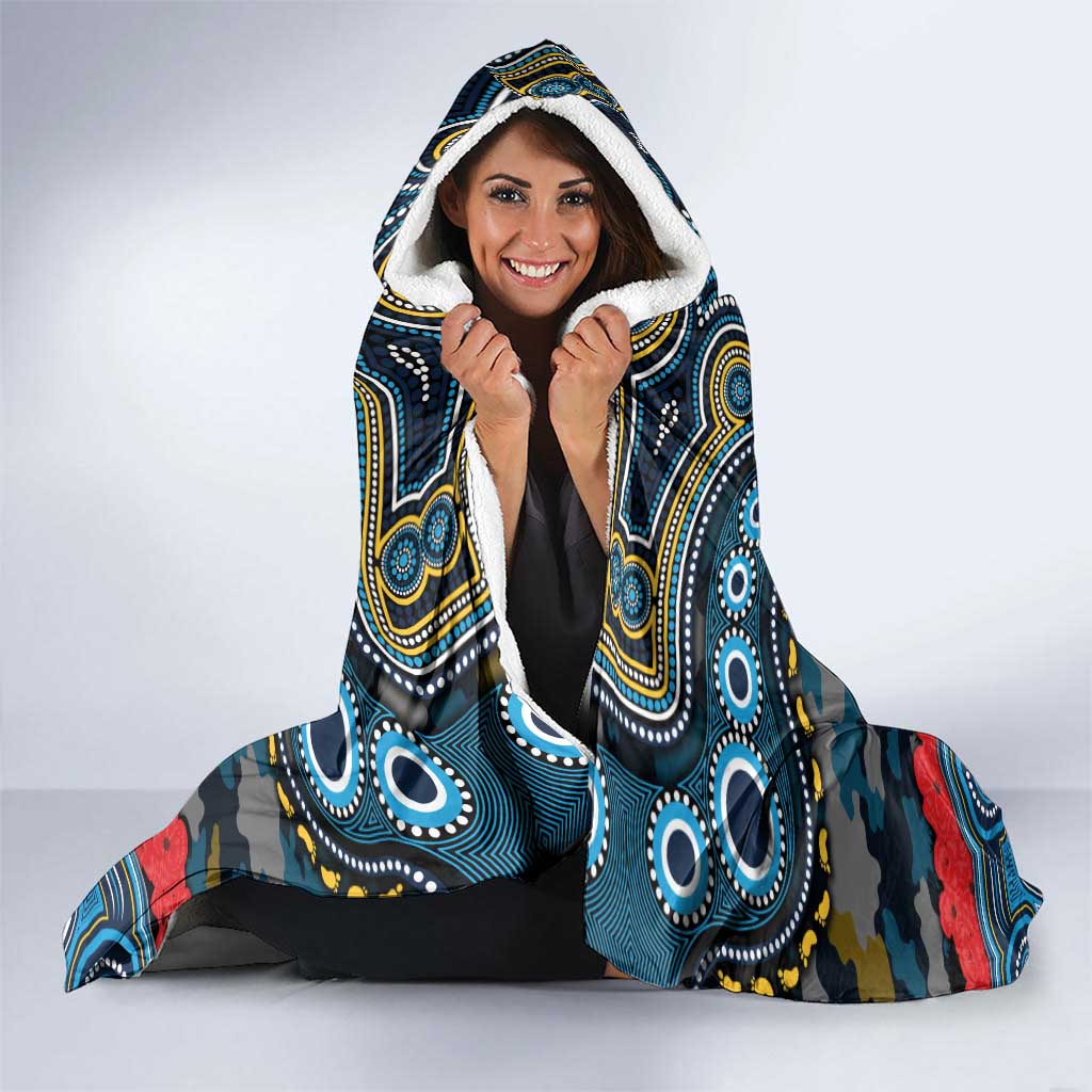 ANZAC Day Gold Coast Titans Hooded Blanket Military Memorial Aboriginal Indigenous Art