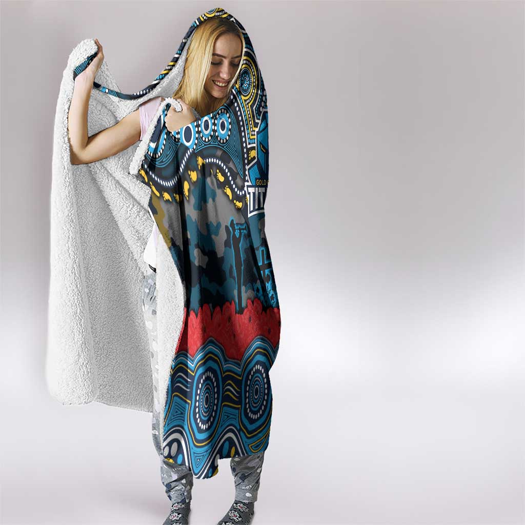 ANZAC Day Gold Coast Titans Hooded Blanket Military Memorial Aboriginal Indigenous Art