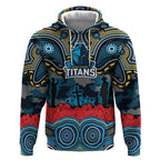 ANZAC Day Gold Coast Titans Hoodie Military Memorial Aboriginal Indigenous Art