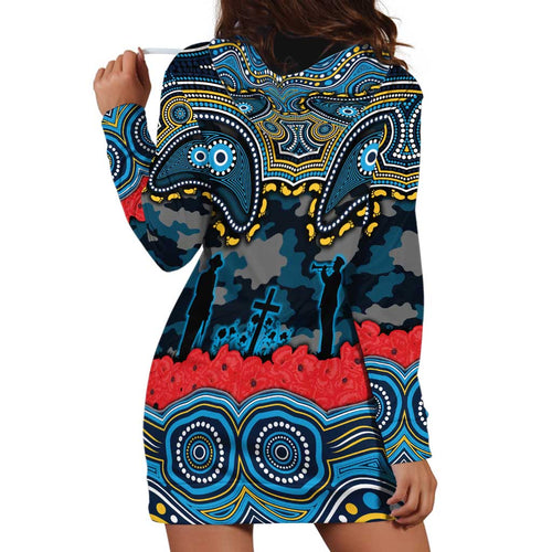 ANZAC Day Gold Coast Titans Hoodie Dress Military Memorial Aboriginal Indigenous Art
