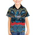ANZAC Day Gold Coast Titans Kid Hawaiian Shirt Military Memorial Aboriginal Indigenous Art