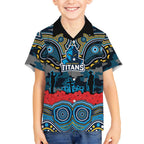 ANZAC Day Gold Coast Titans Kid Hawaiian Shirt Military Memorial Aboriginal Indigenous Art