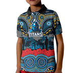 ANZAC Day Gold Coast Titans Kid Polo Shirt Military Memorial Aboriginal Indigenous Art