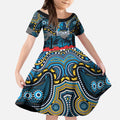 ANZAC Day Gold Coast Titans Kid Short Sleeve Dress Military Memorial Aboriginal Indigenous Art