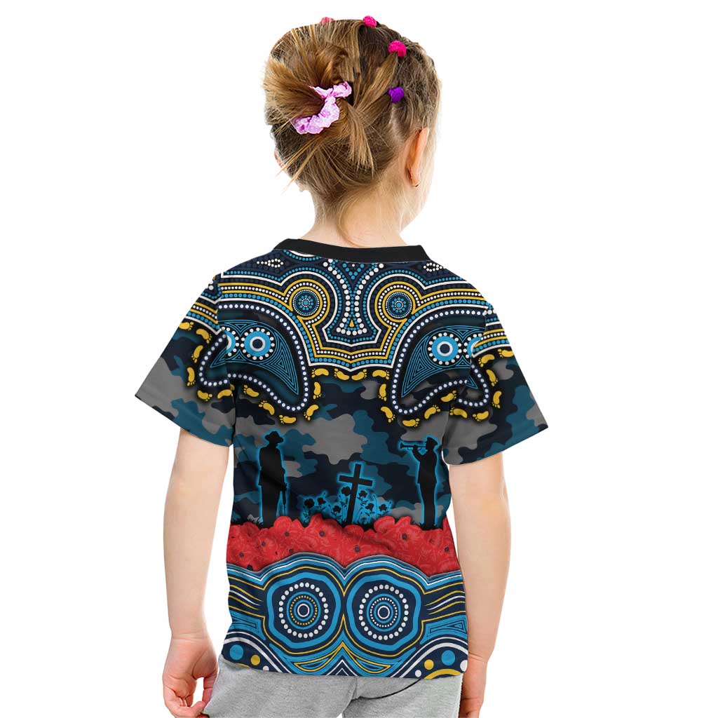 ANZAC Day Gold Coast Titans Kid T Shirt Military Memorial Aboriginal Indigenous Art