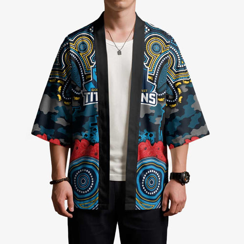 ANZAC Day Gold Coast Titans Kimono Military Memorial Aboriginal Indigenous Art