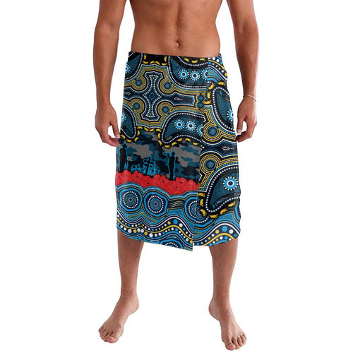 ANZAC Day Gold Coast Titans Lavalava Military Memorial Aboriginal Indigenous Art