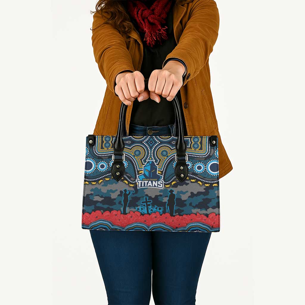 ANZAC Day Gold Coast Titans Leather Bag Military Memorial Aboriginal Indigenous Art