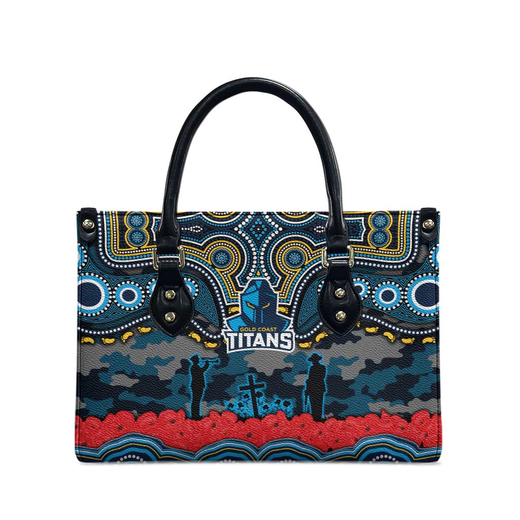 ANZAC Day Gold Coast Titans Leather Bag Military Memorial Aboriginal Indigenous Art